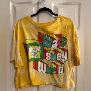 Walt Disney World Yellow TieDye Cropped Shirt